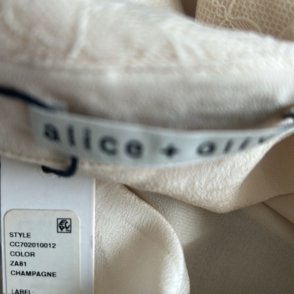 Alice + Olivia by Stacey Bendet Silk Blouse Champagne Size XS 100% Silk - Picture 11 of 11